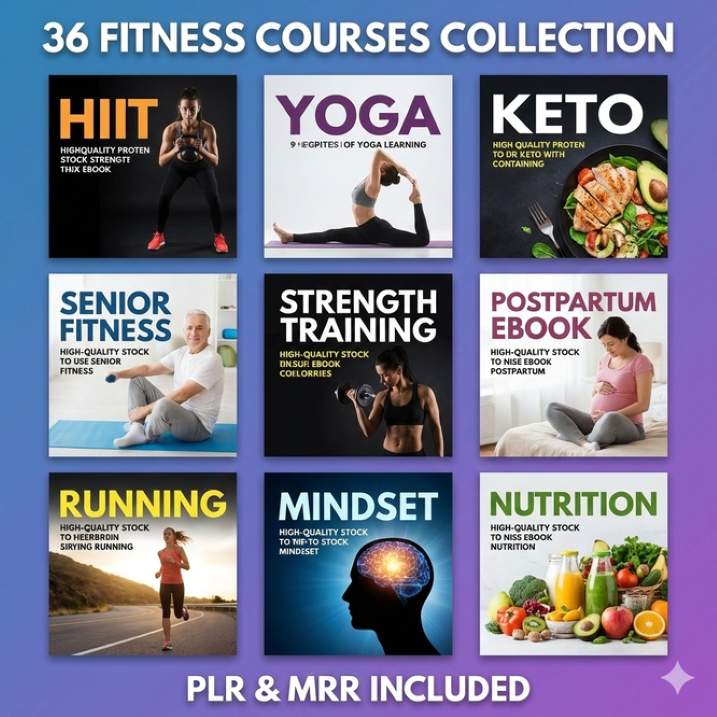 ⭐ Ultimate Fitness PLR Bundle – 36 Ready-to-Sell Courses with Full MRR & Resell Rights