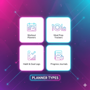 Fitness Planners PLR & MRR Bundle — Editable Workout, Meal & Health Planner Templates