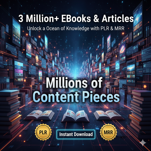 3 Million+ eBooks Mega Bundle with 3 Million PLR Articles — Reseller Rights Digital Vault
