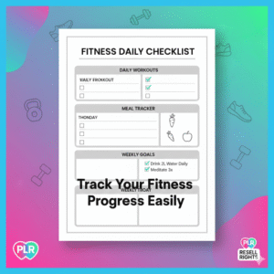 Fitness Checklist Printable with PLR & Resell Rights — Boost Health & Resell for Profit