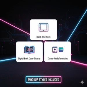 Mystery eBook Mockup & Thriller Cover Template — Blank iPad Bookstagram Advertising Canva Pack