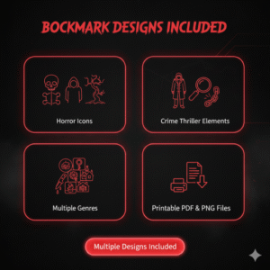Thriller Bookmark Bundle — Horror & Crime Digital Bookmarks for Genre Readers