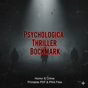 Psychological Thriller Bookmark — Digital Download for Suspense Fans