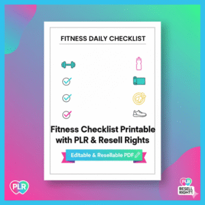 Fitness Checklist Printable with PLR & Resell Rights — Boost Health & Resell for Profit