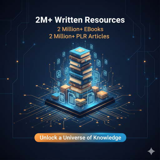 2 Million+ eBooks & 2 Million+ PLR Articles Mega Bundle — Reseller Rights Content Library