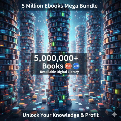 5 Million eBooks Mega Bundle (PLR & MRR) — Resellable Passive Income & Digital Library Collection