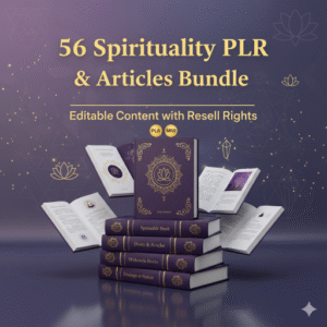56 Spirituality PLR eBooks & Articles Bundle — Editable Digital Content with Resell & Commercial Rights