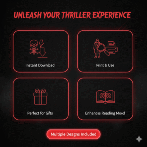 Thriller Bookmark Bundle — Horror & Crime Digital Bookmarks for Genre Readers
